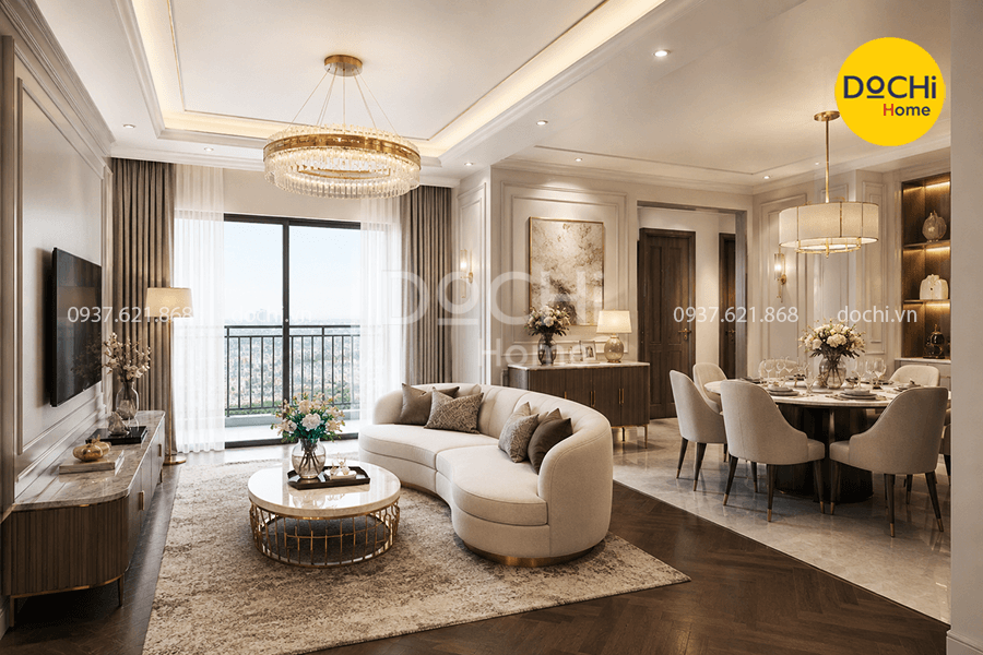 Thiết kế nội thất phong cách tân cổ điển căn hộ Vinhomes Grand Park