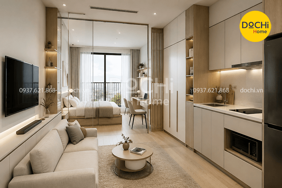 Thiết kế nội thất căn hộ Studio tại Vinhomes Grand Park