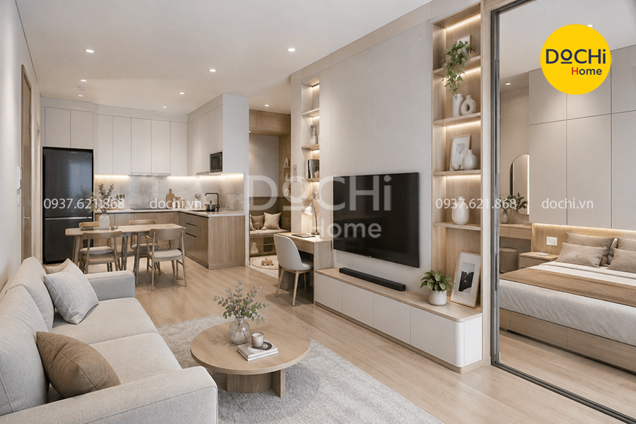 Thi công nội thất căn hộ 1PN và 1PN + 1 tại Vinhomes Grand Park